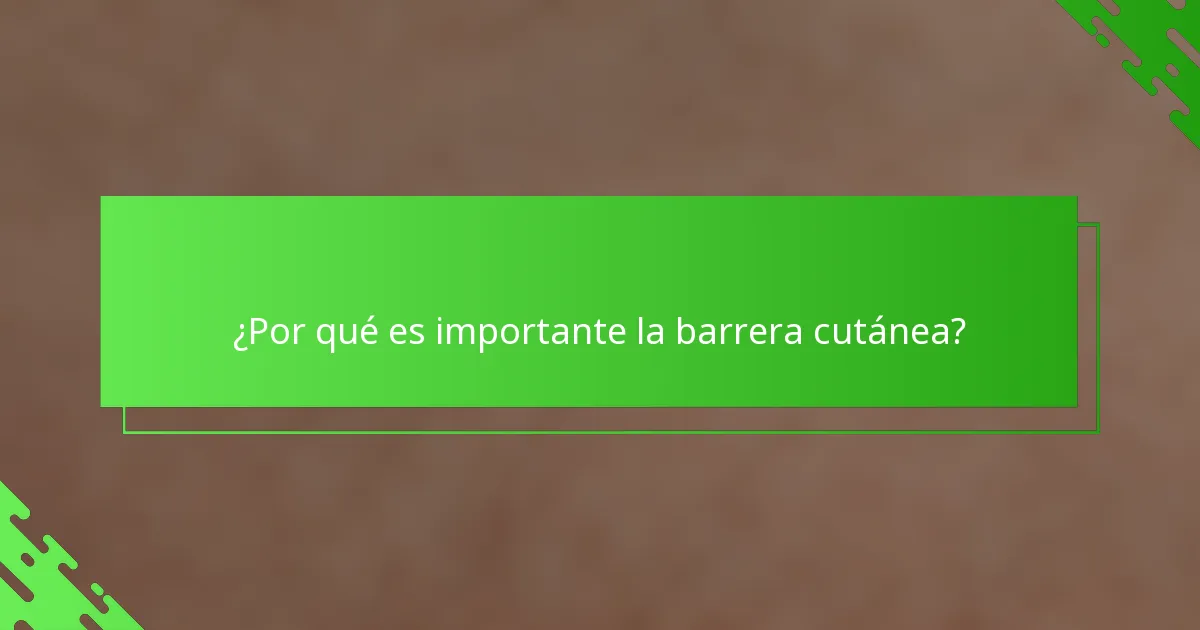 ¿Por qué es importante la barrera cutánea?