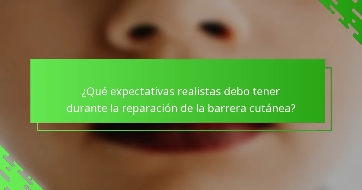 ¿Qué expectativas realistas debo tener durante la reparación de la barrera cutánea?